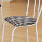 Conjunto De Mesa Com 4 Cadeiras Thais Branco, Listrado Branco