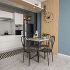 Conjunto De Mesa Com 4 Cadeiras Tuany Craqueado Preto Listrad