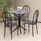 Conjunto De Mesa Com 4 Cadeiras Tuany Craqueado Preto Listrad