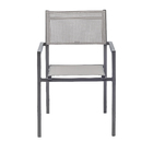 Conjunto de Mesa com 6 Cadeiras aluminío Lyra Fixa Marrom Naterial