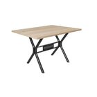 Conjunto De Mesa Com 6 Cadeiras Luna  Craqueado Preto/junco M