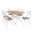 Conjunto De Mesa Com 6 Cadeiras Luna Clássica  Branco/capucci