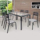 Conjunto De Mesa Com 6 Cadeiras Luna Clássica Ciplafe Preto/j