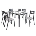 Conjunto De Mesa Com 6 Cadeiras Luna Clássica Ciplafe Preto/j
