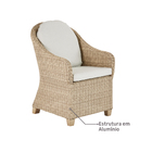 Conjunto de Mesa com 6 Cadeiras Medena  Aluminio Naterial