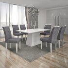 Conjunto De Mesa Com 6 Cadeiras Pampulha I Linho Branco E Cin