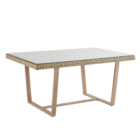 Conjunto de Mesa com 6 Cadeiras rattan Medena Naterial