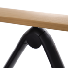 Conjunto de Mesa quadrada 89x150cm com 6 Cadeiras reclináveis alumínio Oris Naterial preta