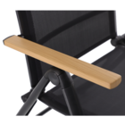 Conjunto de Mesa quadrada 89x150cm com 6 Cadeiras reclináveis alumínio Oris Naterial preta