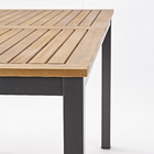 Conjunto de Mesa quadrada 89x150cm com 6 Cadeiras reclináveis alumínio Oris Naterial preta