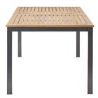 Conjunto de Mesa quadrada 89x150cm com 6 Cadeiras reclináveis alumínio Oris Naterial preta
