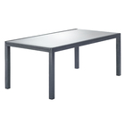 Conjunto de Mesa com 8 Cadeiras aluminío Lyra Extensível Cinza Naterial