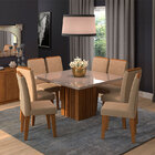 Conjunto De Mesa Com 8 Cadeiras Para Sala De Jantar 130x130 A