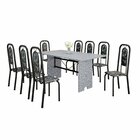 Conjunto De Mesa Com 8 Cadeiras Para Sala De Jantar Lara Pret