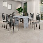 Conjunto De Mesa Com 8 Cadeiras Para Sala De Jantar Lara Pret