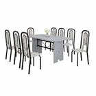 Conjunto De Mesa Com 8 Cadeiras Para Sala De Jantar Lara Pret