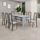 Conjunto De Mesa Com 8 Cadeiras Para Sala De Jantar Lara Pret