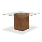 Conjunto De Mesa Com 8 Cadeiras Tampo De Vidro Onix Cedro