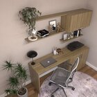 Conjunto De Mesa Com Armário De Escritório, Armário Aéreo E 3