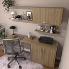 Conjunto De Mesa Com Armário De Escritório, Armário Aéreo E 3