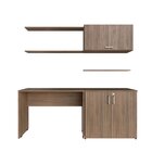 Conjunto De Mesa Com Armário De Escritório, Armário Aéreo E 3