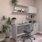 Conjunto De Mesa Com Armário De Escritório, Armário Aéreo E 3