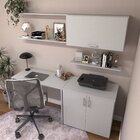 Conjunto De Mesa Com Armário De Escritório, Armário Aéreo E 3