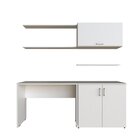 Conjunto De Mesa Com Armário De Escritório, Armário Aéreo E 3