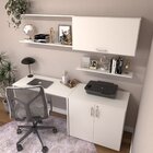 Conjunto De Mesa Com Armário De Escritório, Armário Aéreo E 3