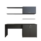 Conjunto De Mesa Com Armário De Escritório, Armário Aéreo E 3