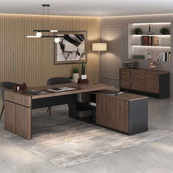 Conjunto De Mesa Com Armário De Escritório Executivo 3 Pt 3 G