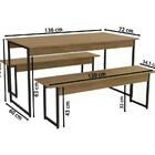 Conjunto De Mesa Com Bancos E Nichos Industrial Crome 24 Kapp