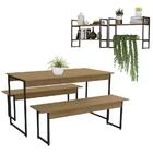 Conjunto De Mesa Com Bancos E Nichos Industrial Crome 24 Kapp
