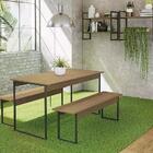 Conjunto De Mesa Com Bancos E Nichos Industrial Crome 24 Kapp