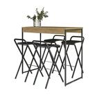 Conjunto De Mesa Com Banquetas Dakar Industrial Crome Kappesb