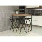 Conjunto De Mesa Com Banquetas Dakar Industrial Crome Kappesb