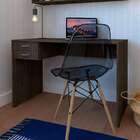 Conjunto De Mesa Com Gaveteiro De Escritório Arvo Ameixa Negra