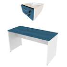 Conjunto De Mesa Com Gaveteiro De Escritório Arvo Branco E Az