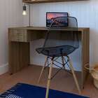 Conjunto De Mesa Com Gaveteiro De Escritório Arvo Carvalho Mel