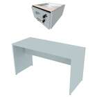 Conjunto De Mesa Com Gaveteiro De Escritório Arvo Cinza Crist