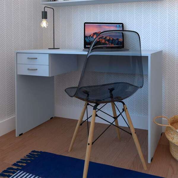 Conjunto De Mesa Com Gaveteiro De Escritório Arvo Cinza Crist