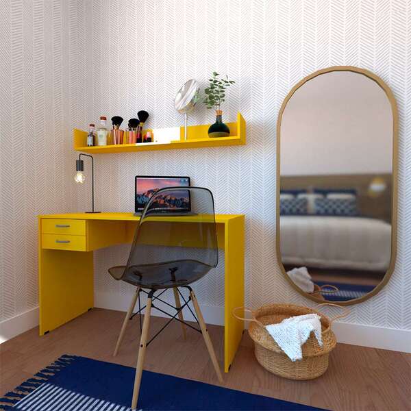 Conjunto De Mesa Com Gaveteiro E Prateleira De Escritório Hel