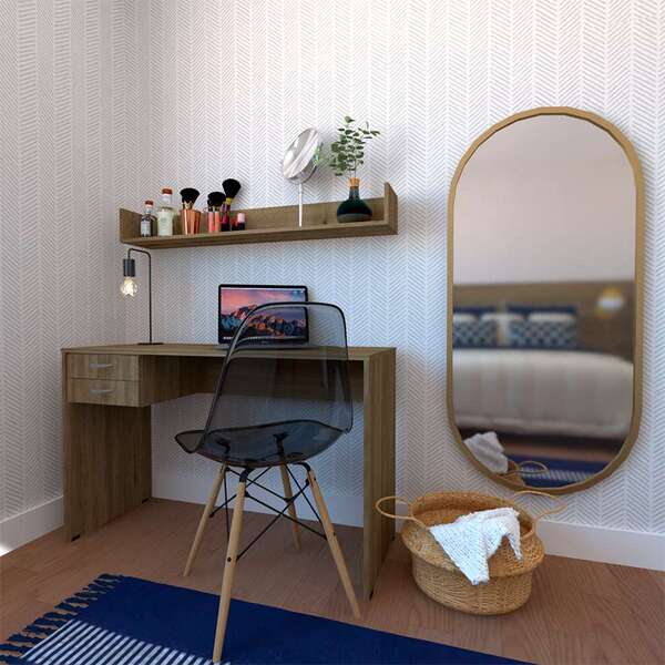 Conjunto De Mesa Com Gaveteiro E Prateleira De Escritório Hel