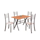 Conjunto De Mesa Com Tampo Em Mdf E 4 Cadeiras Dany Bege /pra