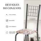 Conjunto De Mesa Com Tampo Em Mdf E 4 Cadeiras Dany Bege /pra