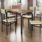 Conjunto De Mesa Copenhague Com 4 Cadeiras Copenhague Preto F
