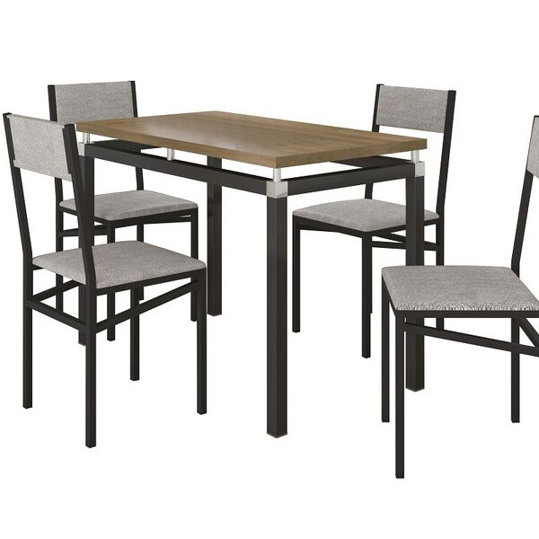 Conjunto De Mesa Copenhague Com 4 Cadeiras Copenhague Preto F