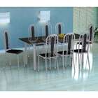 Conjunto De Mesa Cordoba Com 8 Cadeiras Granada Branco Prata