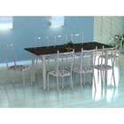 Conjunto De Mesa Cordoba Com 8 Cadeiras Lisboa Branco Prata E