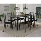Conjunto De Mesa Cordoba Com 8 Cadeiras Lisboa Preto Liso